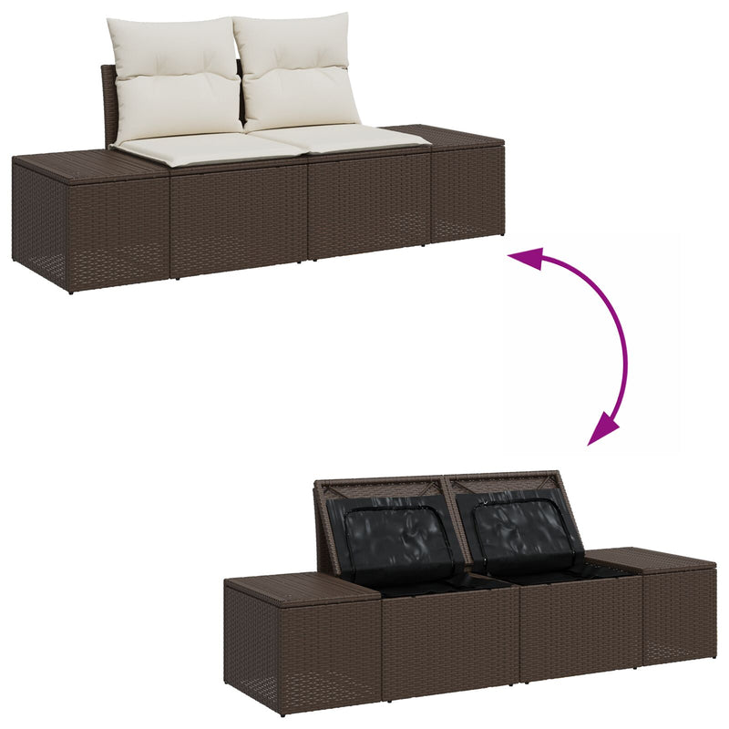 vidaXL Kerti Kanapé Szett 6 darabos Barna Rattan Négyszögletes Modern