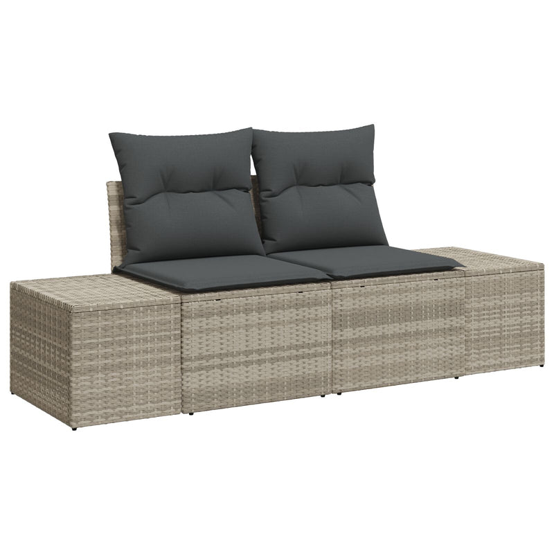 vidaXL Kerti Kanapé Szett 5 Db Világosszürke Rattan