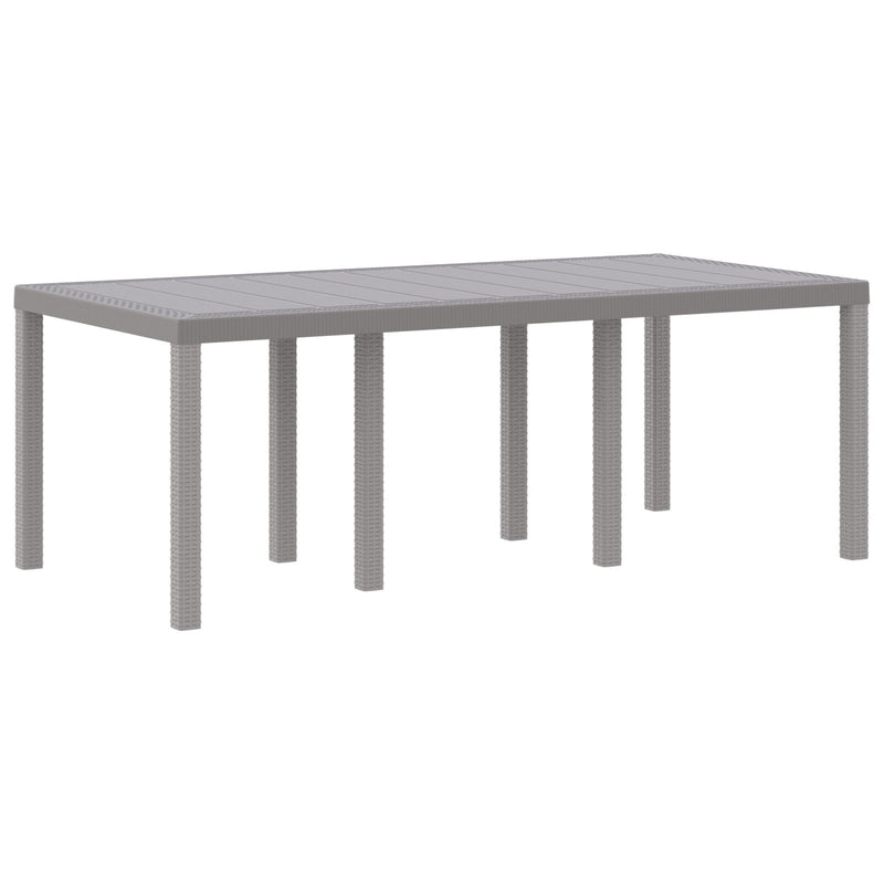 vidaXL Kerti Asztal Világosszürke 200x100x73 cm Polyrattan
