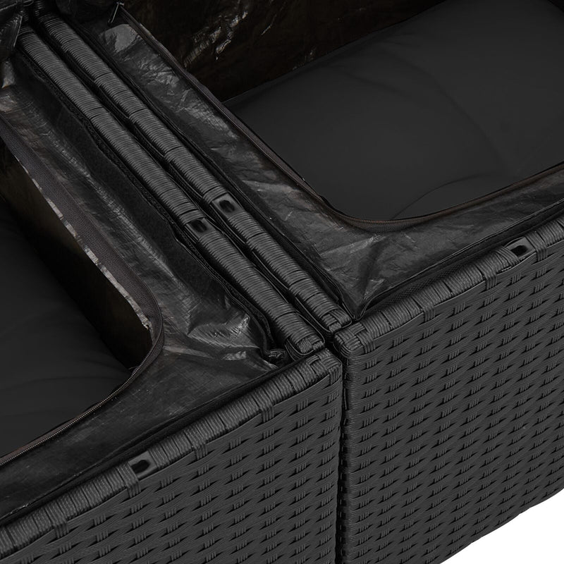 vidaXL 6 darabos Kerti Sofa Szett Párnákkal Fekete Poli Rattan