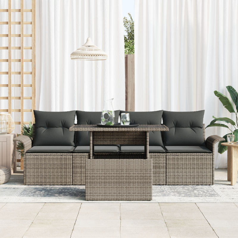 vidaXL Kertibútor Szett 4 db-os készlet Szürke Rattan