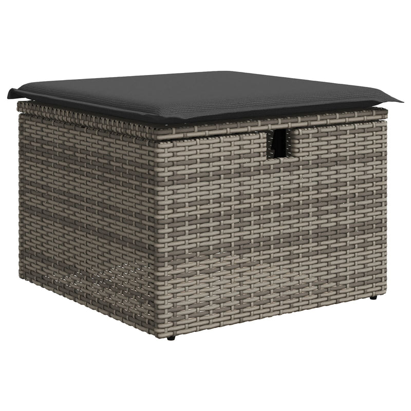 vidaXL 6 db-os kerti kanapé szett párnákkal szürke poly rattan