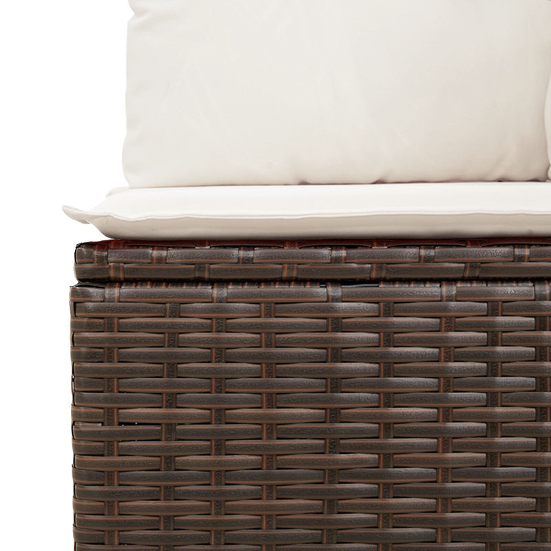 vidaXL Kerti Kanapé Szett 5 Részes Barna Rattan