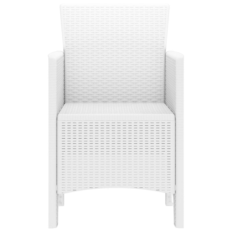 vidaXL Kerti szék 4-es készlet Fehér Poli rattan Standard Könnyű súly
