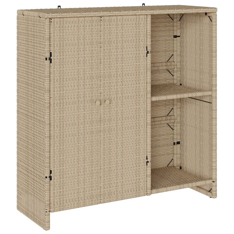 vidaXL Tárolószekrény Bézs 100x36x102 cm Rattan