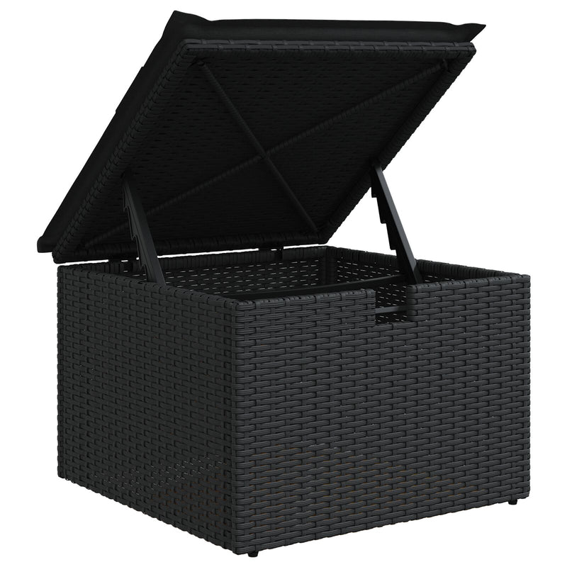 vidaXL 6 darabos kerti kanapé szett párnákkal fekete polyrattan
