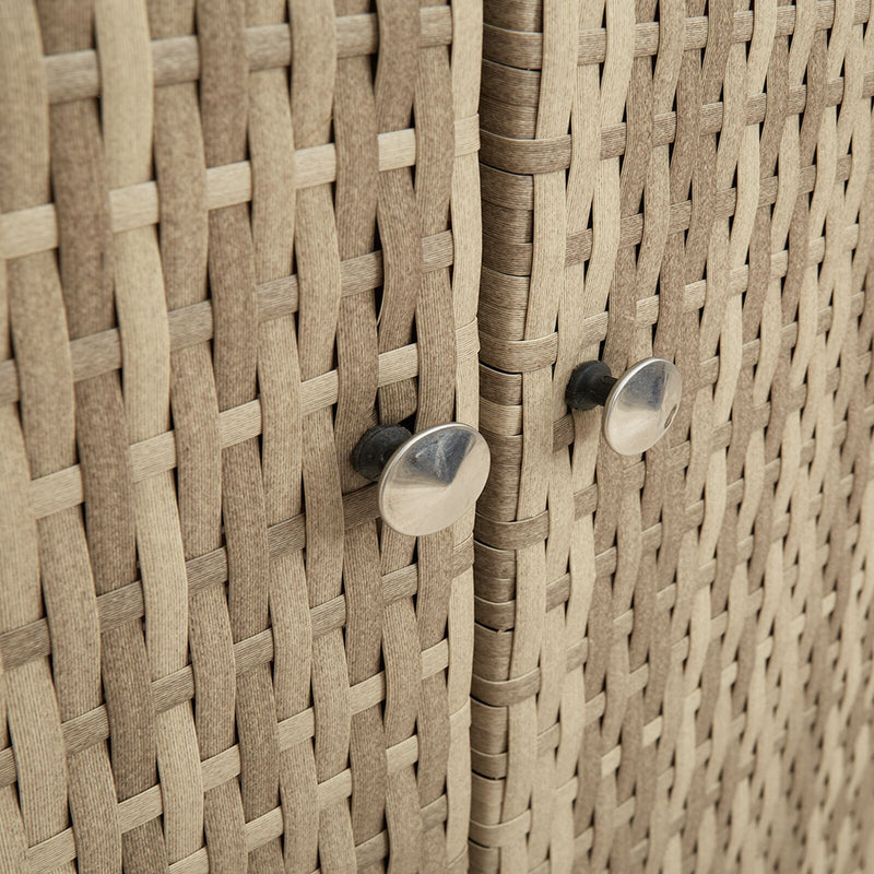 vidaXL Tárolószekrény Bézs 100x36x102 cm Rattan