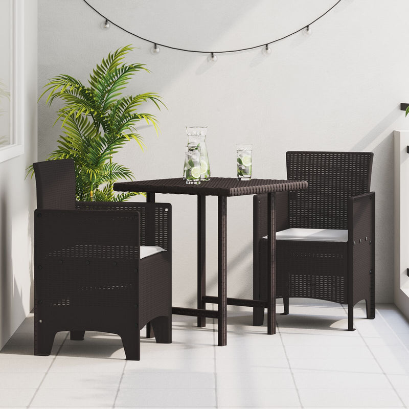 vidaXL Kerti Szék 2-es Szett Barna Rattan Standard Tartós
