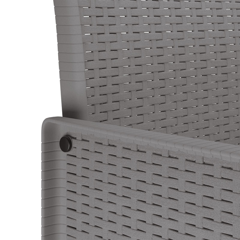vidaXL 5 Részes Kerti Étkezőszett Párnákkal Világosszürke Poly Rattan