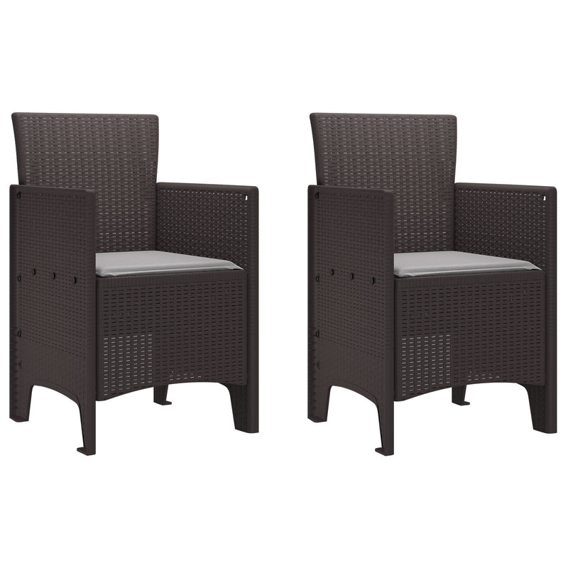 vidaXL Kerti Szék 2-es Szett Barna Rattan Standard Tartós