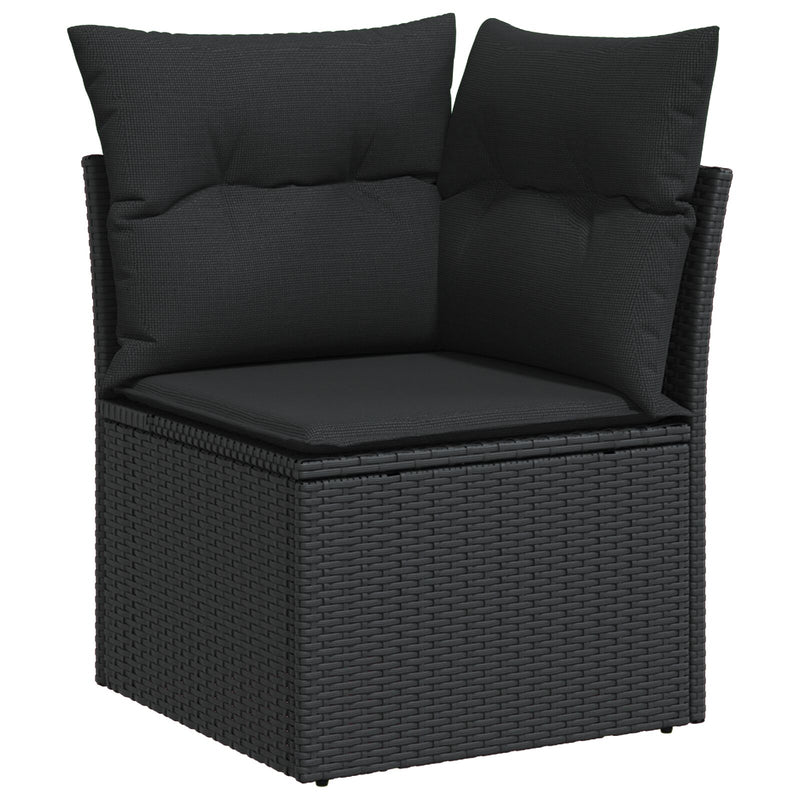 vidaXL Kert Kanapé Szett 7 darabos Fekete Rattan