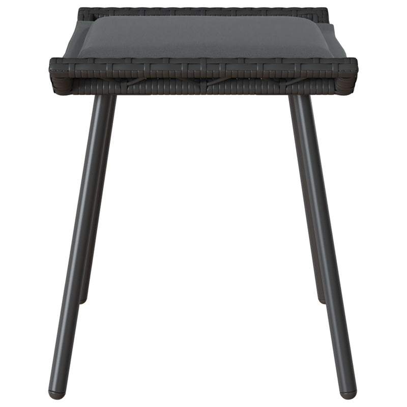 vidaXL Kerti Zsámolyok 2 db Fekete 50x40x45 cm Polirattan