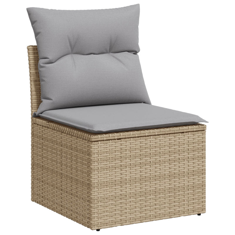 vidaXL 8 Darabos Kert Sofa Szett Párnákkal Bézs Poli Rattan
