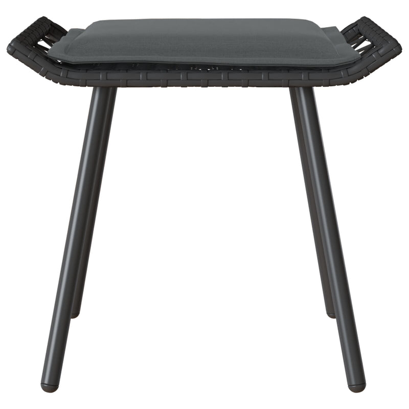 vidaXL Kerti Zsámolyok 2 db Fekete 50x40x45 cm Polirattan