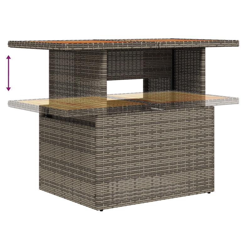 vidaXL Kerti Kanapé Szett 9 Részes Taupe Rattan 4 Részes Kültéri Kanapé