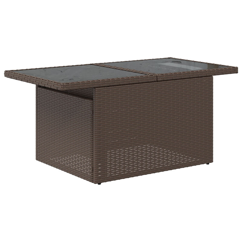 vidaXL Kerti Kanapé Szett  6 Darab Barna, Rattan Rattan, Poliészter, Üveg