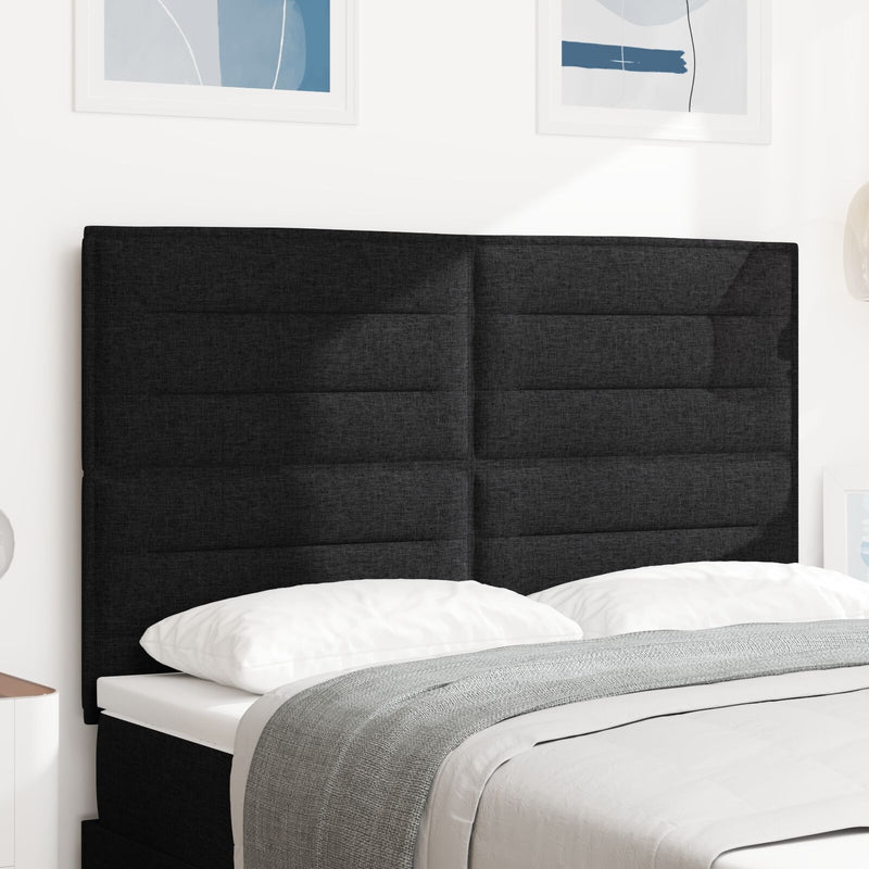 vidaXL Fejvége vonal dizájn fekete 140 cm szövet