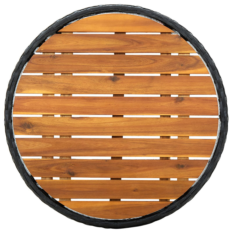 vidaXL 3 részes kert bistró szett párnákkal fekete poly rattan