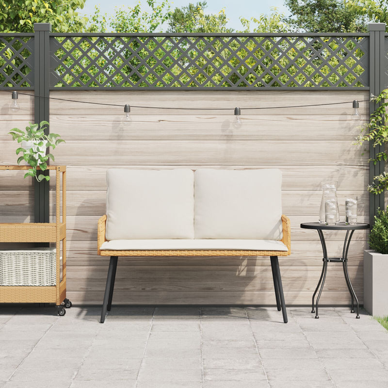 vidaXL Kerti Pad Natúr 114x64x78 cm Polirattan