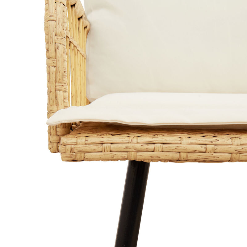 vidaXL Kerti Pad Natúr 114x64x78 cm Polirattan