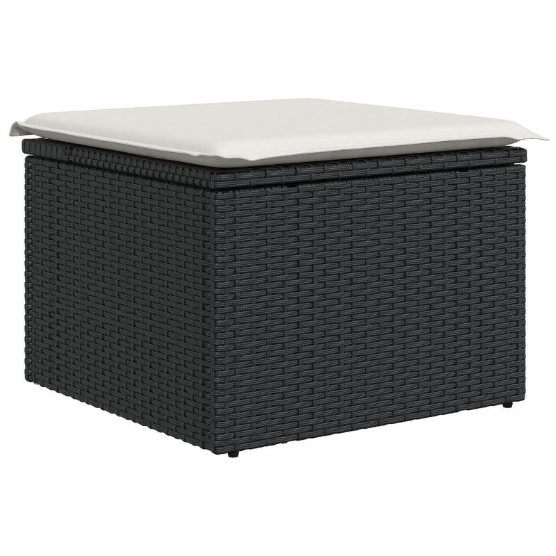 vidaXL Kerti Kanapé Szett 7 Darabos Fekete Rattan Kerti Kanapé Szett