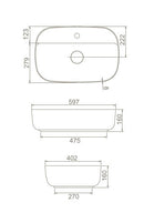 CeraStyle AQUA - PULTRA ültethető - Top Counter - porcelán mosdó - MATT FEKETE - 60 x 40 cm