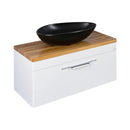 CeraStyle OLIVE - PULTRA ültethető - Top Counter - porcelán mosdó - MATT FEKETE -75 x 38 cm