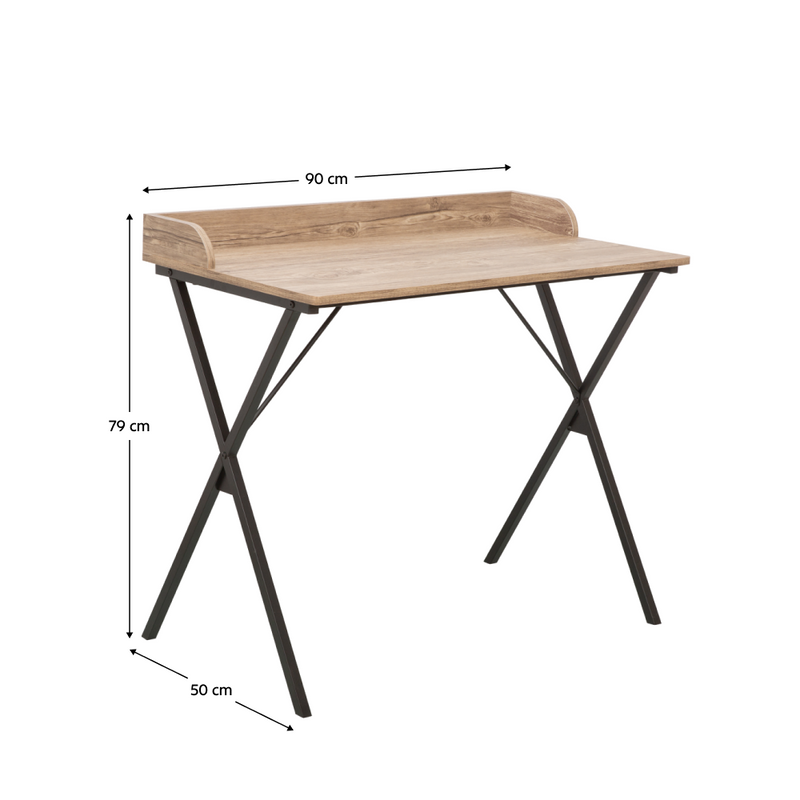 Számítógépasztal, tölgy/fekete, OFIS