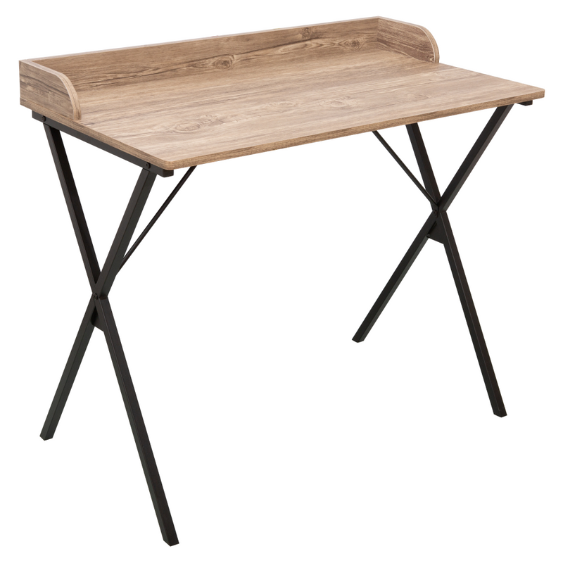 Számítógépasztal, tölgy/fekete, OFIS