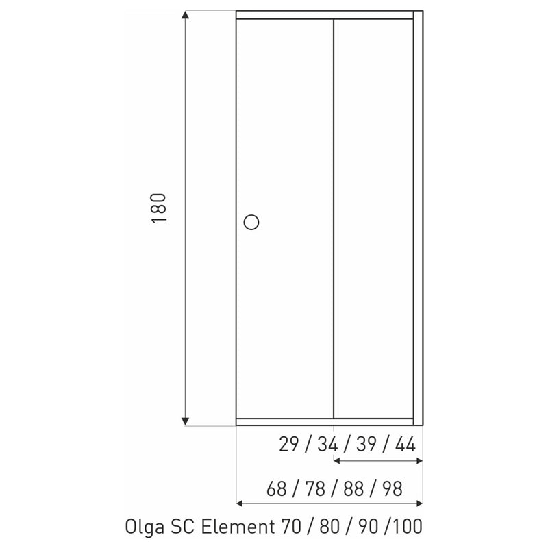 OLGA SQ 70 ELEMENT zuhanyajtó