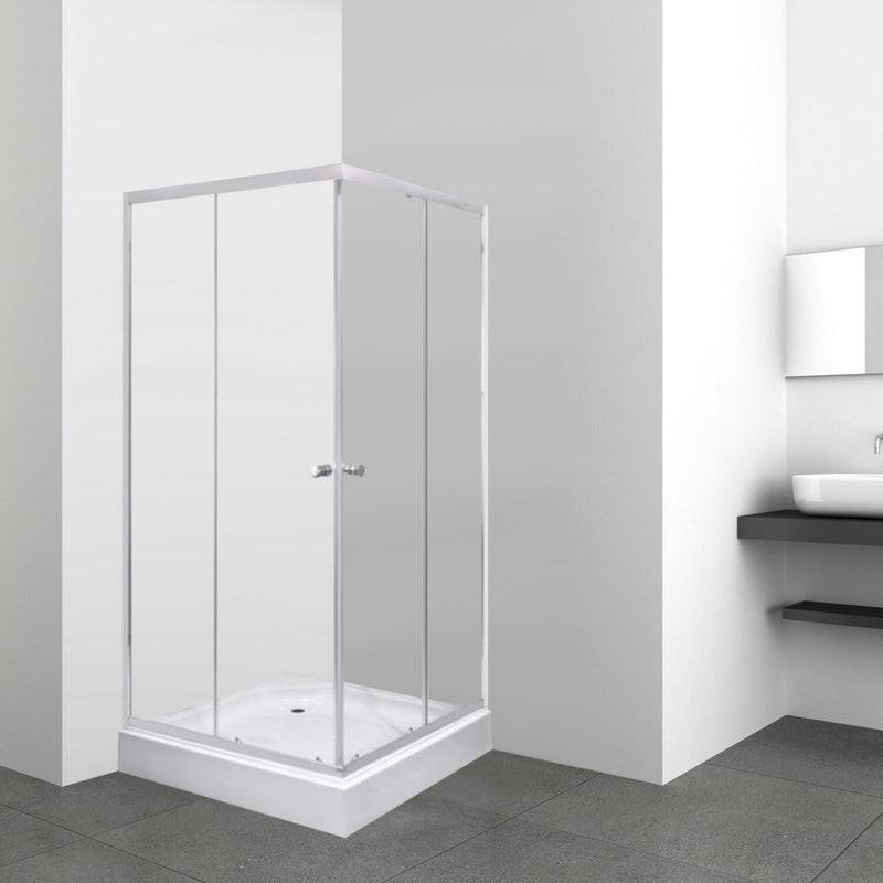 Olga SQ szögletes zuhanykabin tálcával 80x80x196cm - króm profil, víztiszta üveg