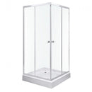 Olga SQ szögletes zuhanykabin tálcával 91x91x196cm - króm profil, víztiszta üveg