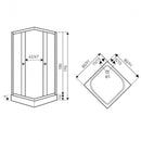 Olga SQ szögletes zuhanykabin tálcával 91x91x196cm - króm profil, víztiszta üveg