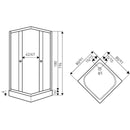 Olga Black 90x90 cm szögletes zuhanykabin zuhanytálca nélkül - fekete profil, víztiszta üveg