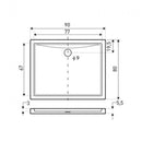 Oskar univerzális szögletes zuhanytálca, 90x80x5,5 cm, alacsony kialakítás