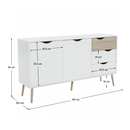 komód, tölgy sonoma / fehér, OSLO 75381