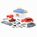 Összeszerelhető autó utánfutóval, dobozban