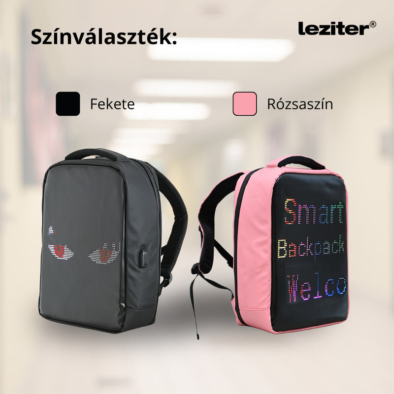 Pixo ledes okos hátizsák fekete