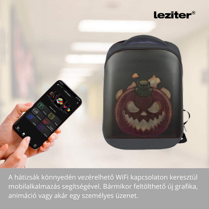 Pixa ledes okos hátizsák fekete