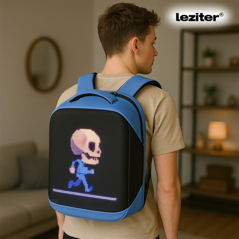 Pixa ledes okos hátizsák kék