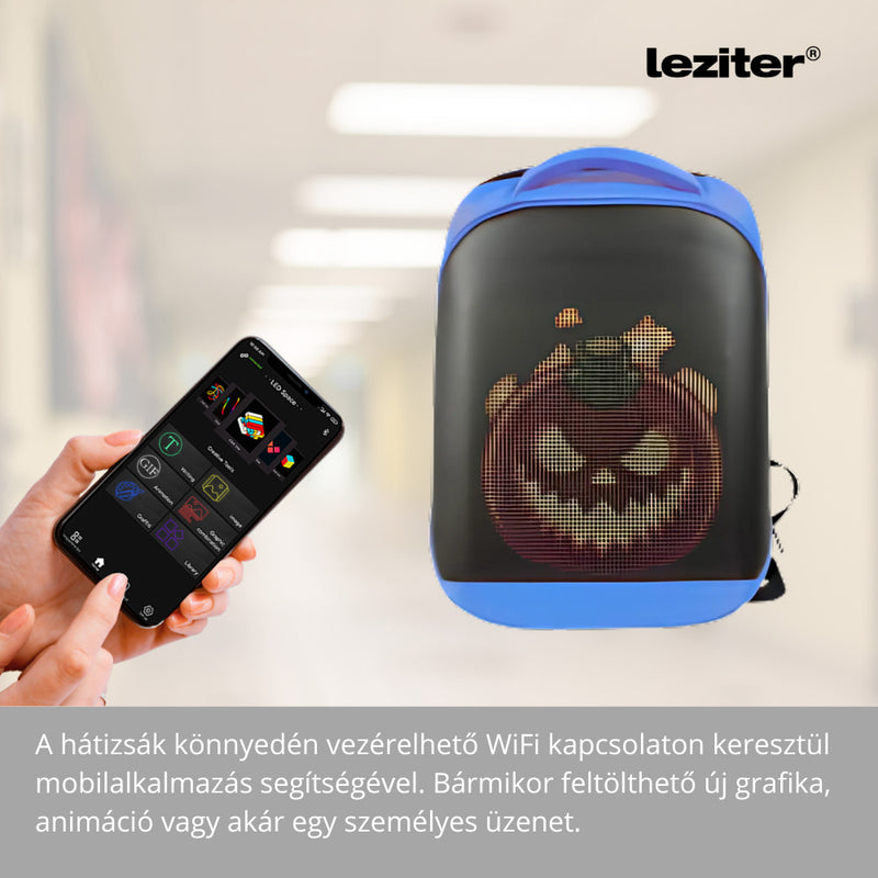 Pixa ledes okos hátizsák kék