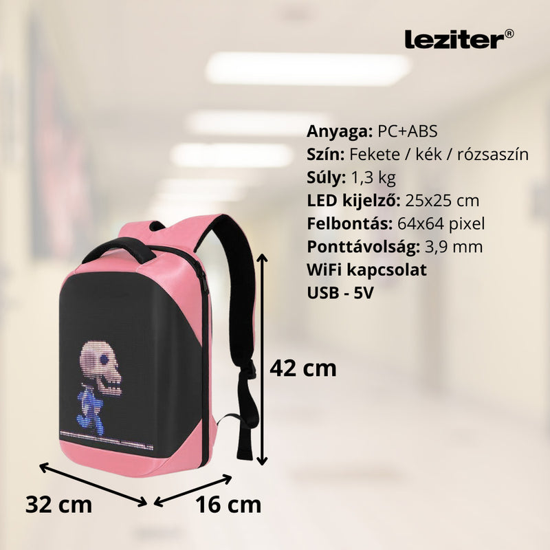 Pixa ledes okos hátizsák rózsaszín