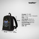 Pixen ledes okos hátizsák fekete