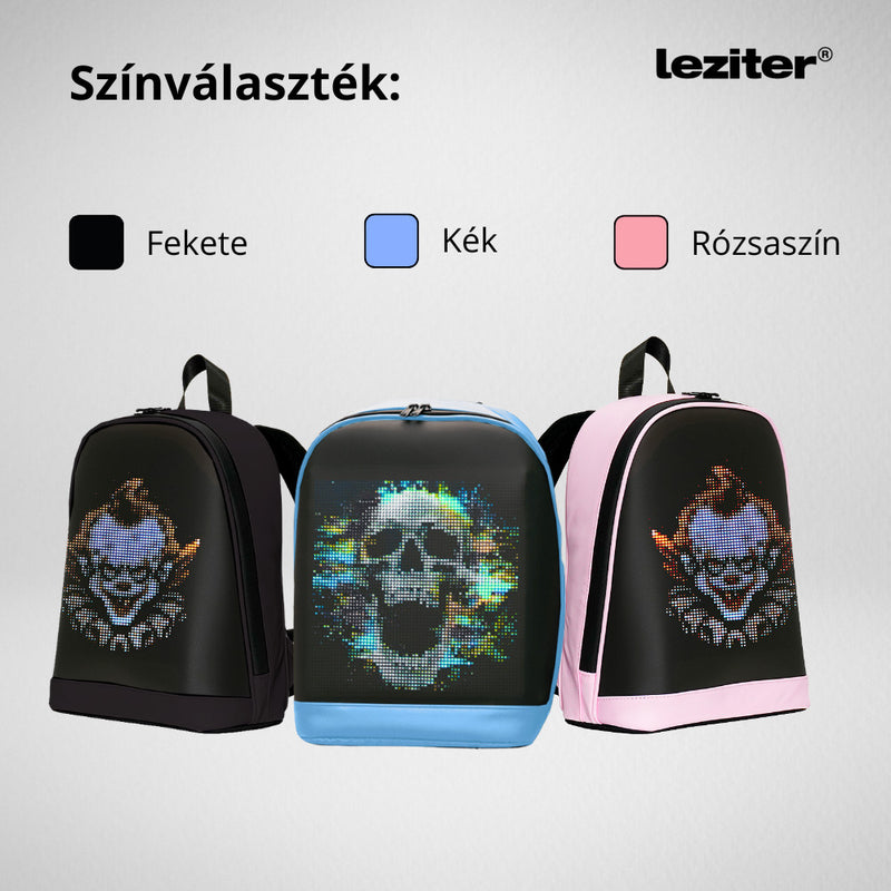 Pixen ledes okos hátizsák fekete