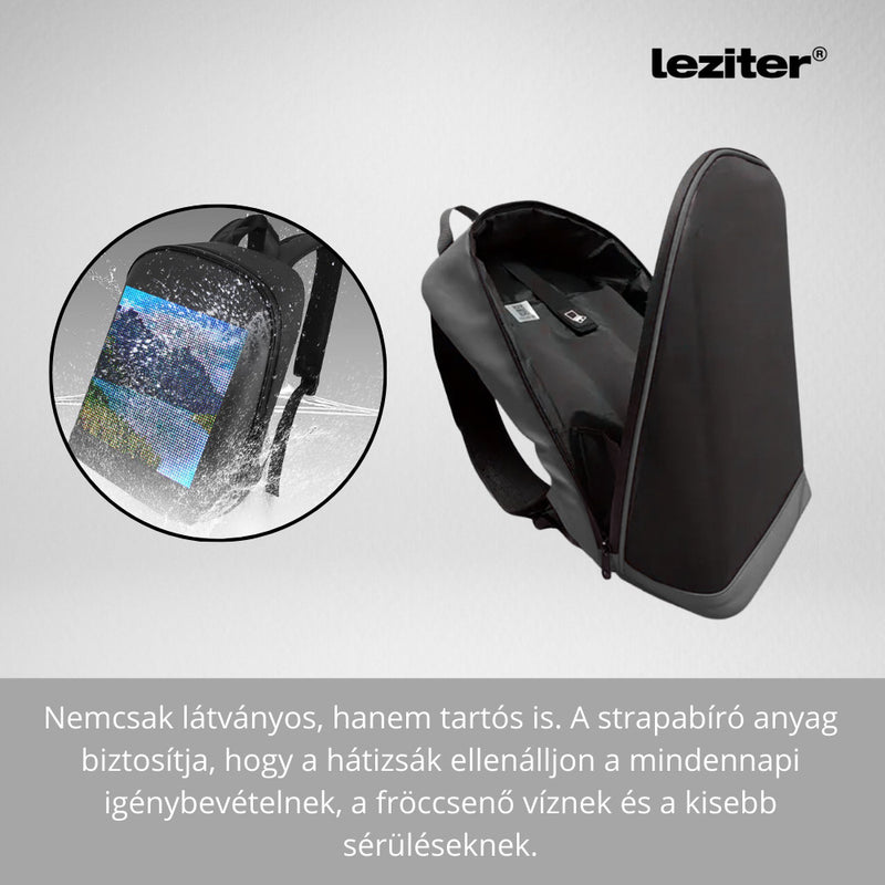 Pixen ledes okos hátizsák fekete