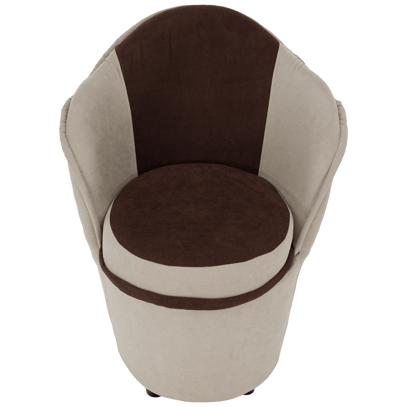 Fotel tárhellyel, bézs/barna, PERSI