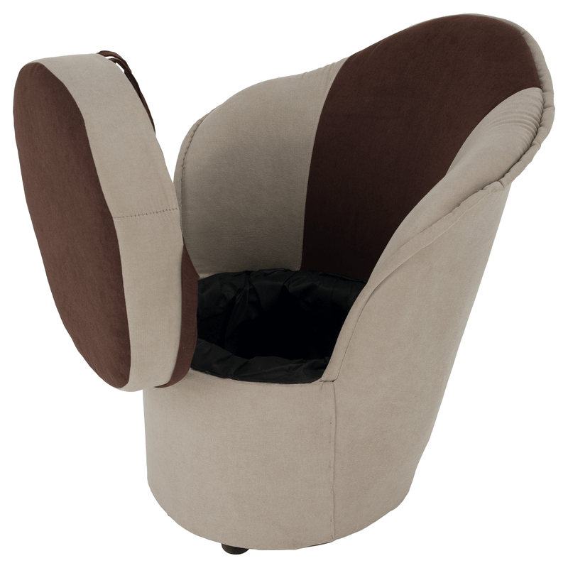 Fotel tárhellyel, bézs/barna, PERSI