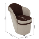 Fotel tárhellyel, bézs/barna, PERSI