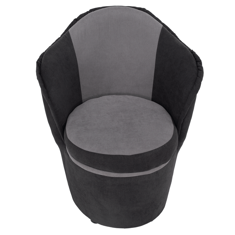 Fotel tárhellyel, sötétszürke/világosszürke, PERSI