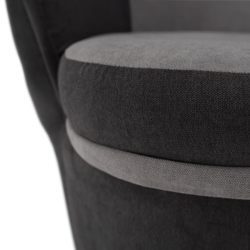 Fotel tárhellyel, sötétszürke/világosszürke, PERSI